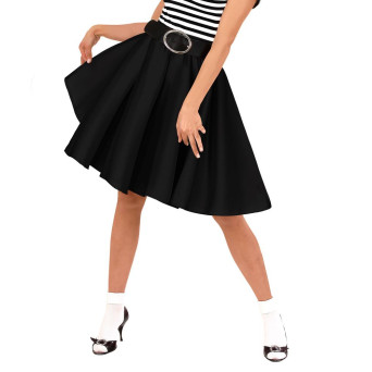 Falda de Rock´n Roll de color Negro para Adulto