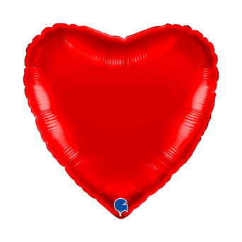 Globo Foil de Corazón de 45 Centímetros de color Rojo