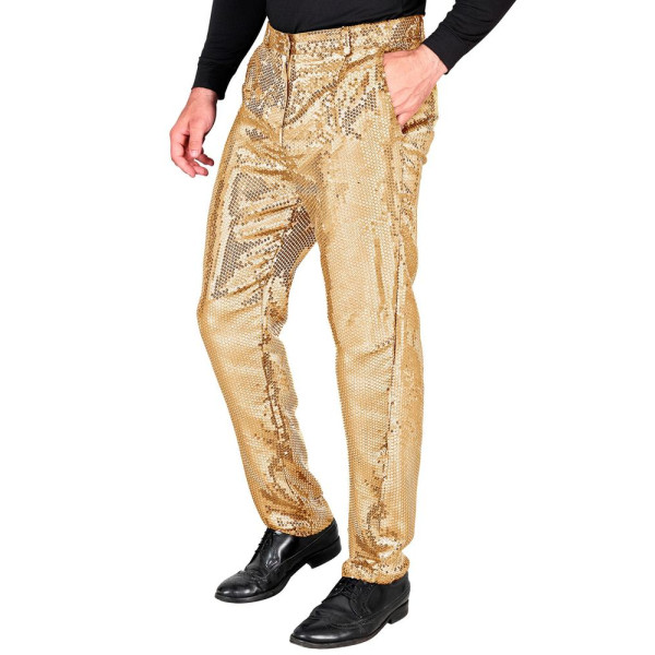 Pantalón de color Oro con Lentejuelas para Adulto