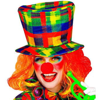 Sombrero de Copa de Payaso Multicolor para Adulto