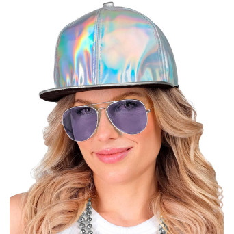Gorra Holográfica de color Plata Adulto
