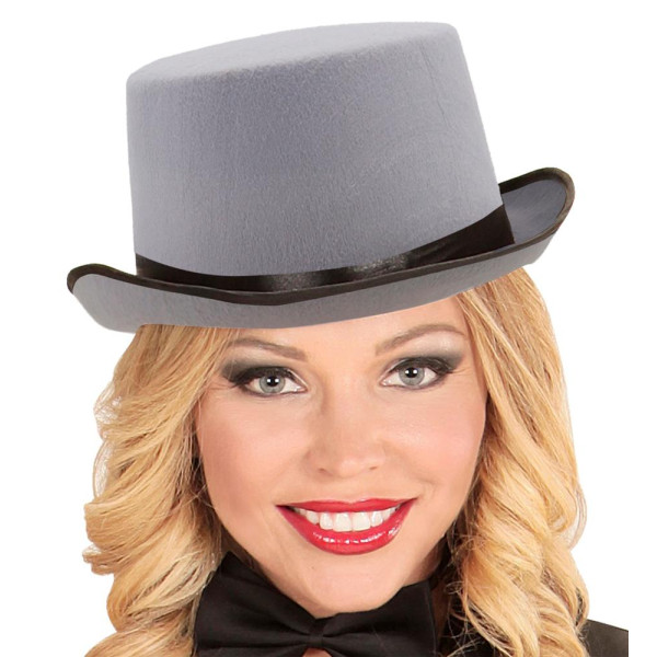 Sombrero de Copa de color Gris para Adulto