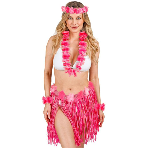 Set de Hawaiano de color Rosa para Adulto