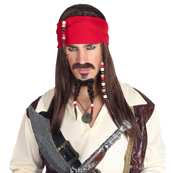 Peluca de Pirata del Caribe para Adulto