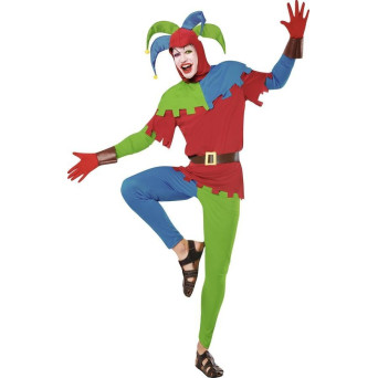 Disfraz de Bufón Arlequín Multicolor para Adulto
