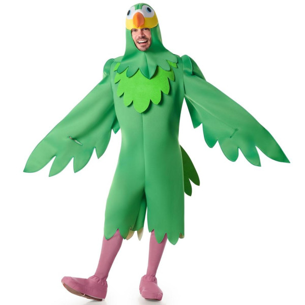 Disfraz de Pájaro Guacamayo de color Verde para Adulto