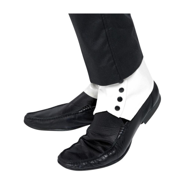 Cubrezapatos de color Blanco con Botones Negros para Adulto