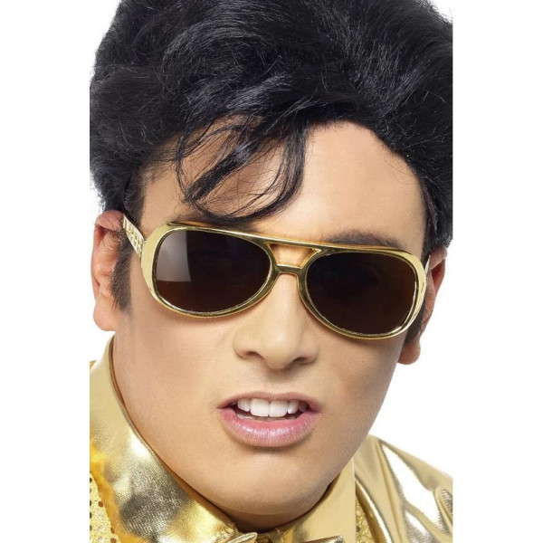 Gafas de Elvis de color Oro para Adulto
