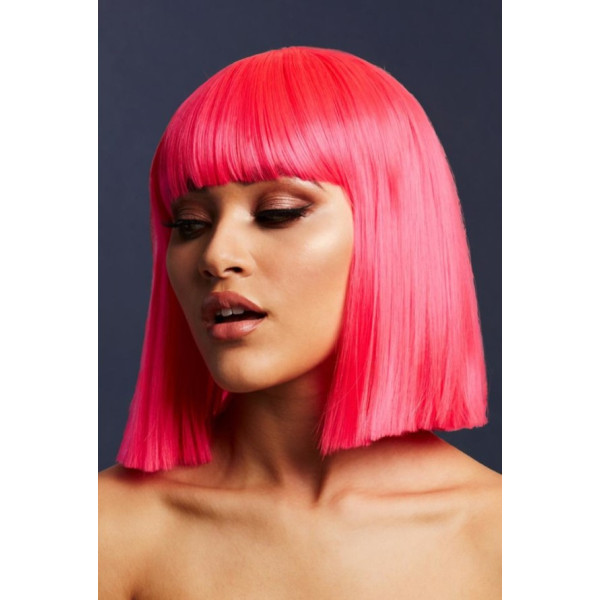 Peluca Rosa Neón de Lola Fever de 30 Centímetros para Adulto