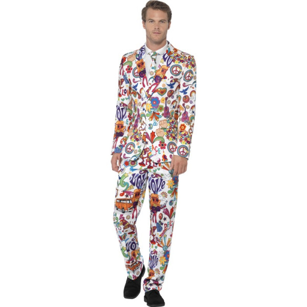 Traje de Hippie Flower Power Groovy para Adulto