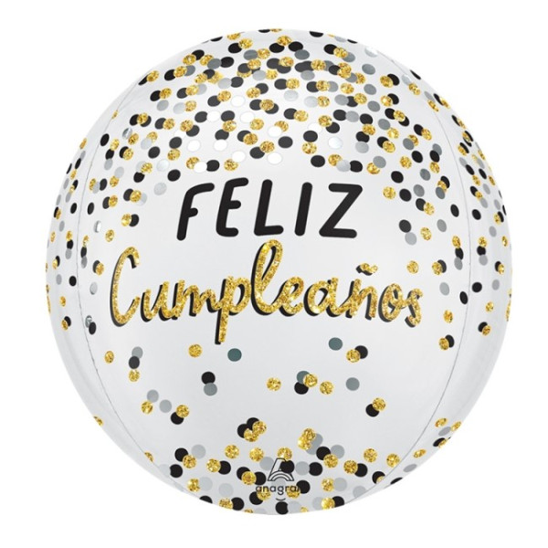 Globo Orbz de Feliz Cumpleaños de 38 x 40 Centímetros