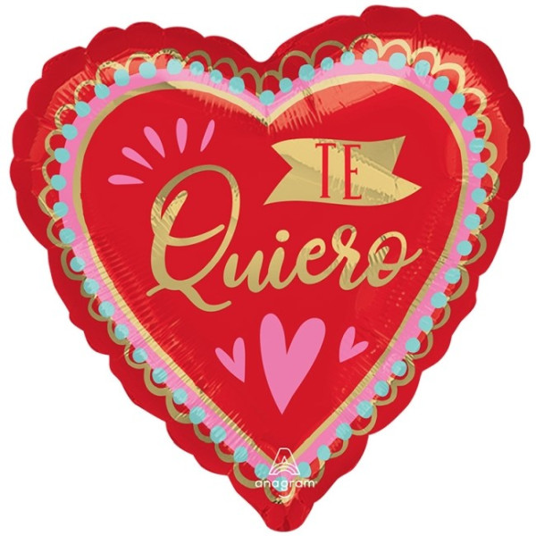 Globo Foil de Corazón Te Quiero de 45 Centímetros