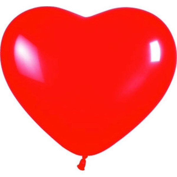 Globo Látex de Corazón 50 Unidades R12 de 30 Centímetros de color Rojo de Sempertex