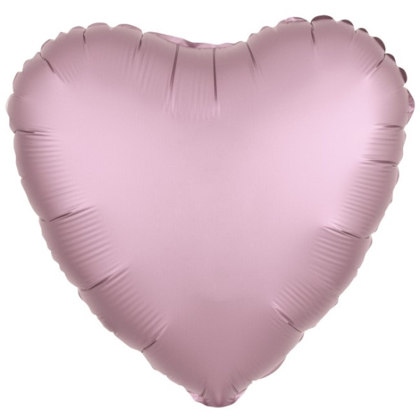 Globo de Corazón de 43 Centímetros de color Rosa Pastel Metalizado