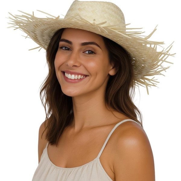 Sombrero de Espantapajaros de color Paja para Adulto