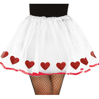 Tutú de Corazones de 40 Centímetros para Adulto