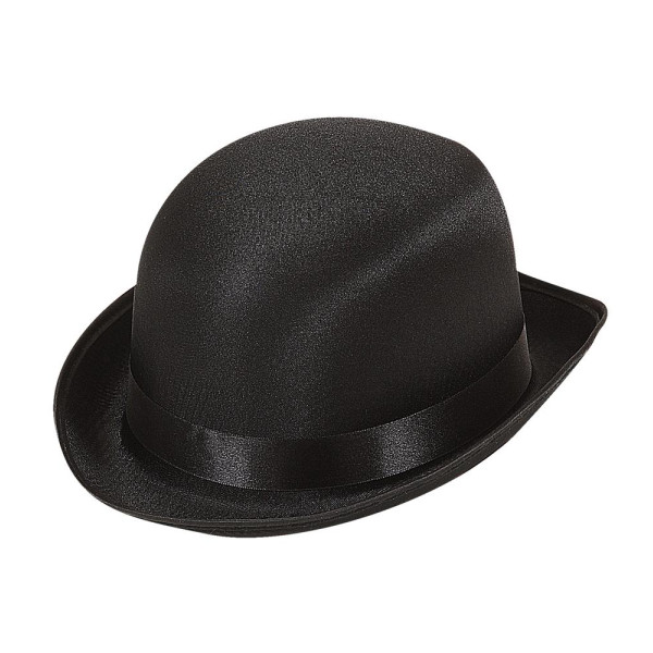 Bombín de Raso de color Negro para Adulto
