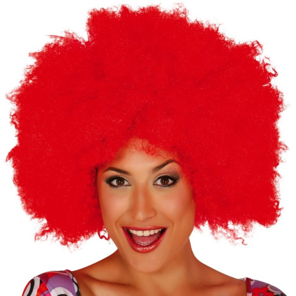 Peluca Roja de Afro Extra para Adulto
