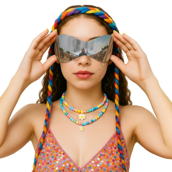 Gafas de Futurista de Espejo para Adulto