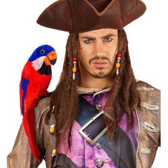 Loro de Plumas de color Rojo para Hombro