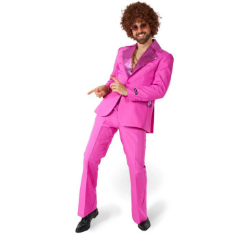 Traje de Disco de color Rosa para Adulto