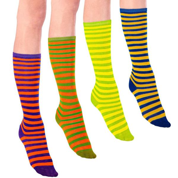 Calcetines de Rayas Neón Varios Colores para Adulto