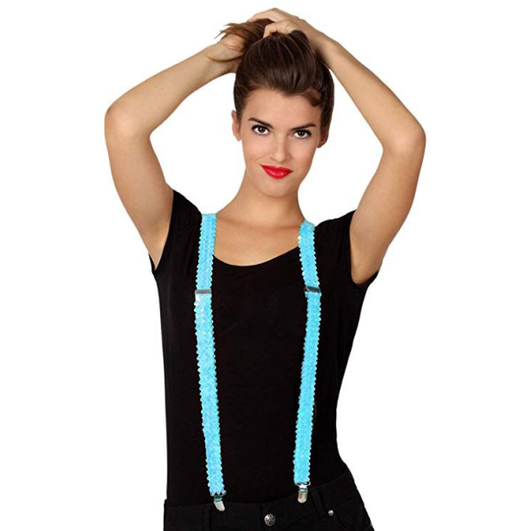 Tirantes de Lentejuelas de color Azul para Adulto