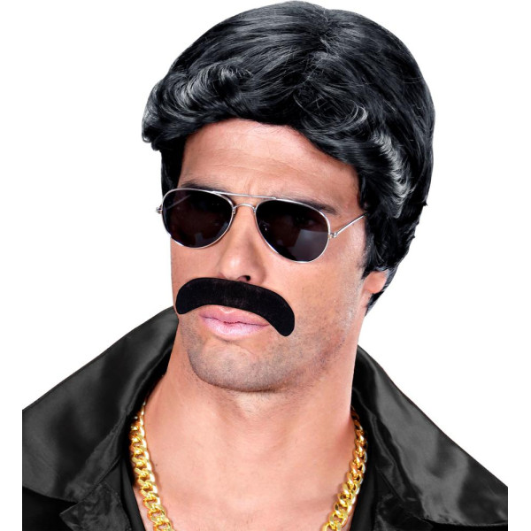 Bigote Negro de Caballero para Adulto