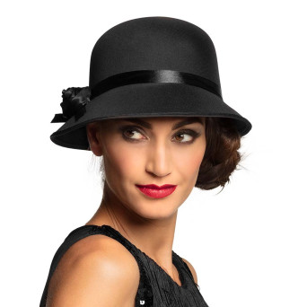 Sombrero de Charlestón de color Negro para Adulto