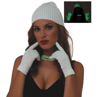 Guantes Fluorescentes de color Blanco para Adulto