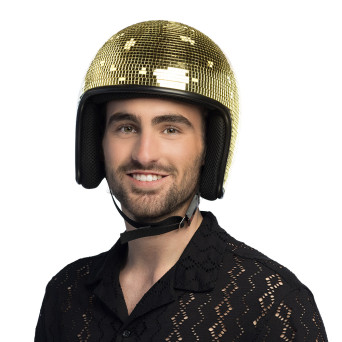 Casco de Disco de color Oro para Adulto