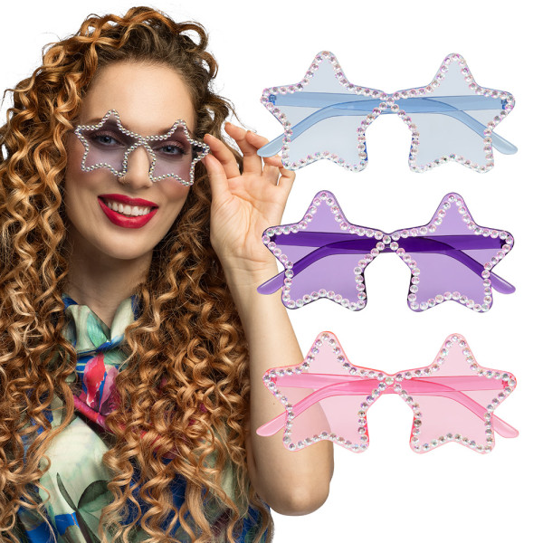 Gafas de Estrella con Brillantes Varios Colores para Adulto