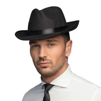 Sombrero de Gánster de color Negro para Adulto