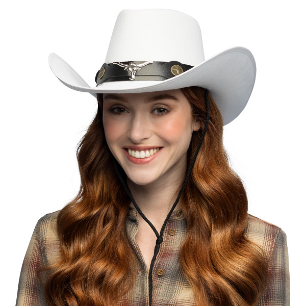 Sombrero de Vaquero Wyatt de color Blanco para Adulto