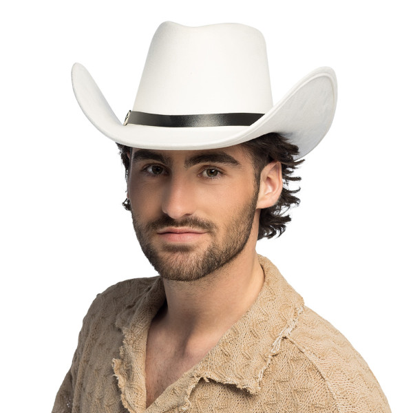 Sombrero de Vaquero Bronco de color Blanco para Adulto