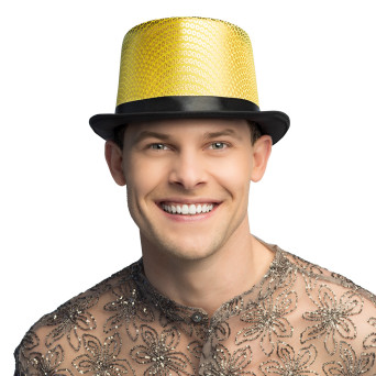 Sombrero de Copa de color Oro para Adulto