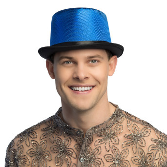 Sombrero de Copa de color Azul para Adulto