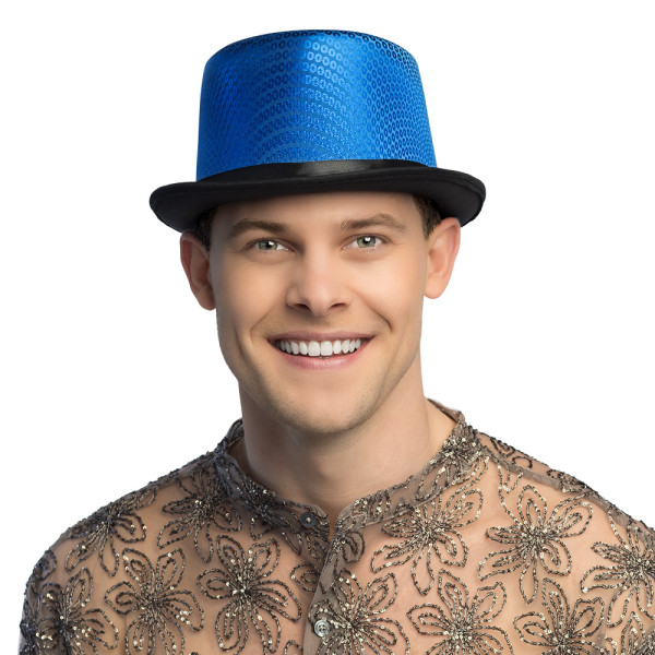 Sombrero de Copa de color Azul para Adulto