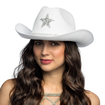 Sombrero de Vaquero Taylor de color Blanco para Adulto