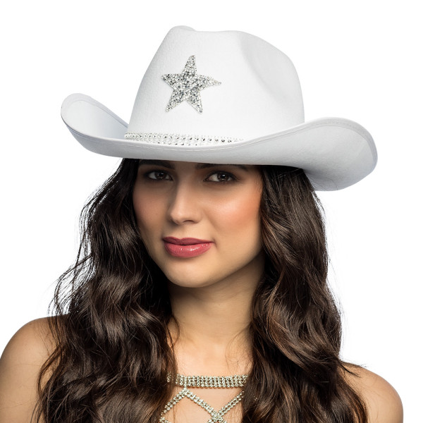 Sombrero de Vaquero Taylor de color Blanco para Adulto