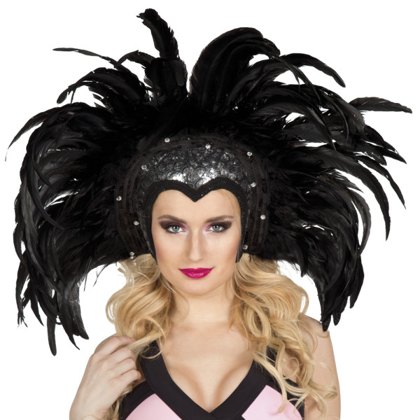 Tocado de Showgirl de color Negro para Adulto