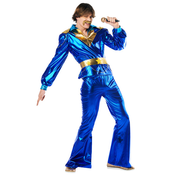 Disfraz de Rey del Baile de color Azul para Adulto