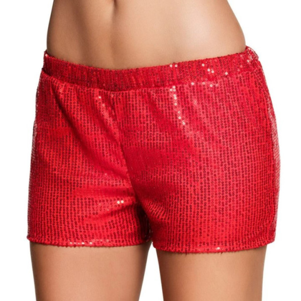 Pantalón Corto de color Rojo con Lentejuelas para Adulto