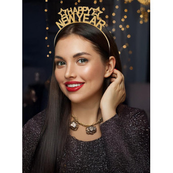 Diadema de Happy New Year de color Oro