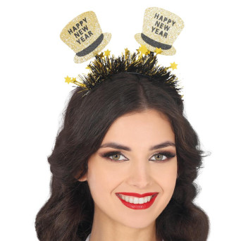 Diadema de Happy New Year de color Oro