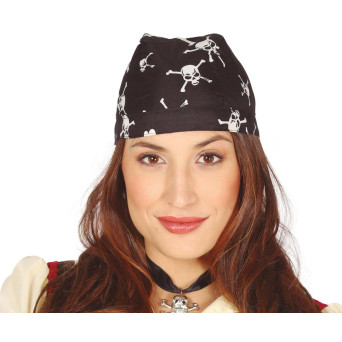 Pañuelo de Pirata de color Negro para Adulto