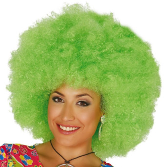 Peluca Verde de Afro Extra para Adulto