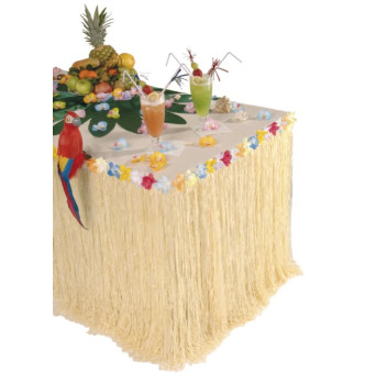 Faldón de Mesa Tropical de 275 x 75 Centímetros con Flores