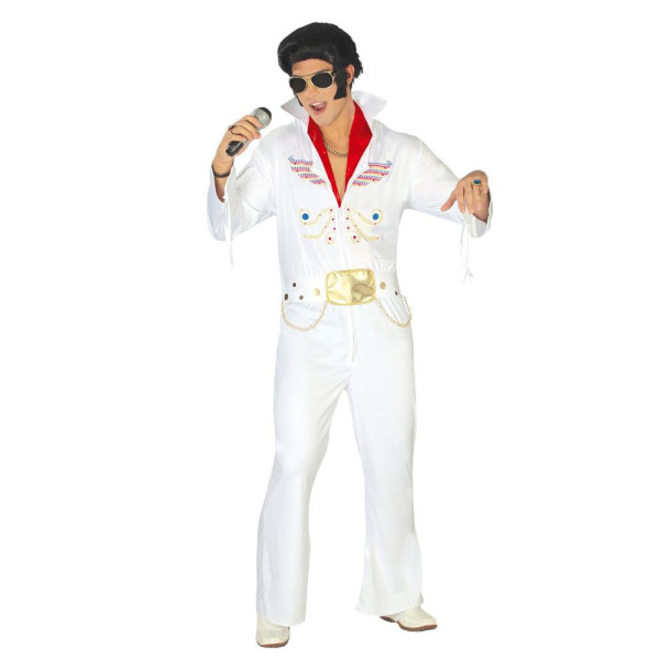 Disfraz del Rey del Rock de color Blanco para Adulto