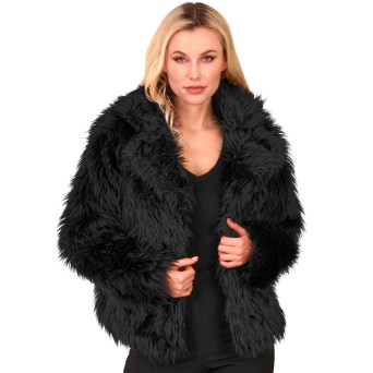 Chaqueta de Felpa de color Negro para Adulto